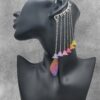 Flower Fairy Ear Cuff, Faery Wing Cuff, Rainbow Acrylic Flower Over Ear Cuff