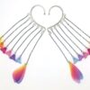 Flower Fairy Ear Cuff, Faery Wing Cuff, Rainbow Acrylic Flower Over Ear Cuff - Image 3