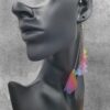 Flower Fairy Ear Cuff, Faery Wing Cuff, Rainbow Acrylic Flower Over Ear Cuff - Image 2